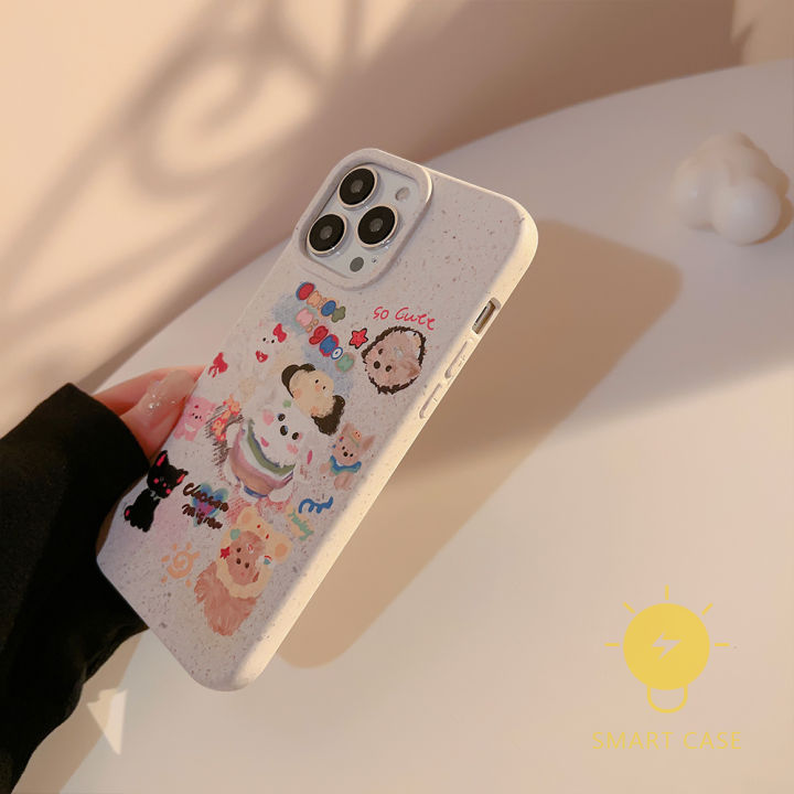 for-เคสไอโฟน-14-pro-max-cute-party-puppy-cat-เคส-phone-case-for-iphone-14-pro-max-plus-13-12-11-for-เคสไอโฟน11-ins-korean-style-retro-classic-couple-shockproof-protective-tpu-cover-shell