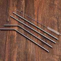 2018 New Arrived Stainless Steel Straw Drinking Straw Bend Straight Seer Straw Kitchen Bar Tool LX1854 Specialty Glassware