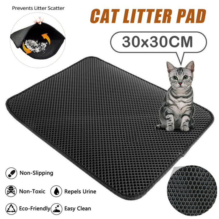 1pc PVC rectangular pet mat cat litter basin mat cat rub pad cat