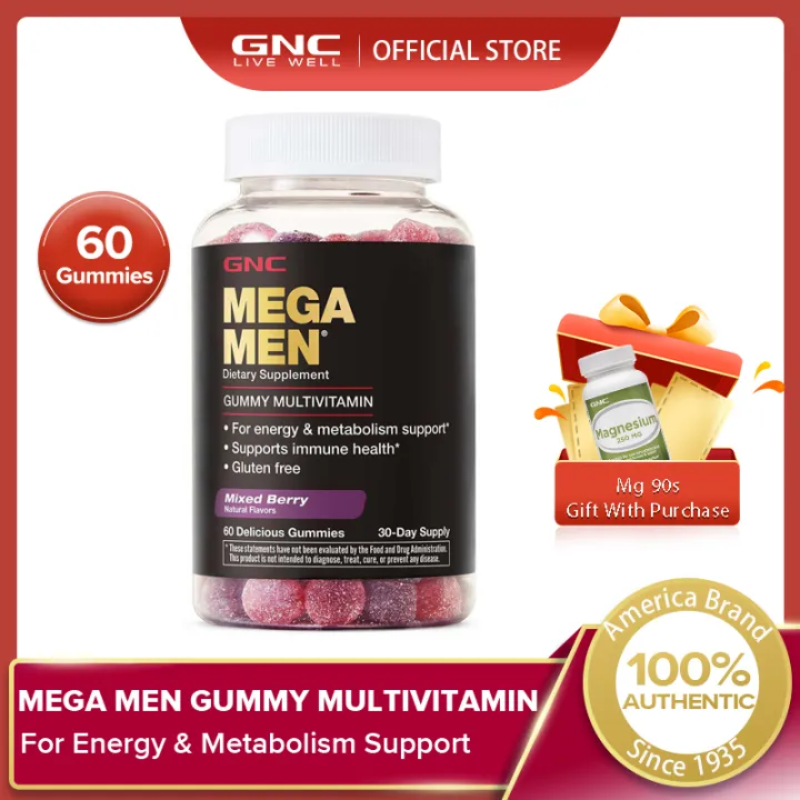 [NEW LAUNCH] GNC Mega Men® Gummy Multivitamin - Mixed Berry - 60 ...