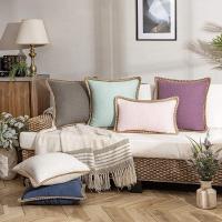 hot！【DT】┇❣  1PCS Flax Sofa Cushion Cover Pillows Throw Soft Colors Luxury Room