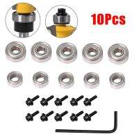 10Pcs Router Bits คู่มือตลับลูกปืนแบบติดตั้งด้านบนสำหรับ Router Bit Bearing Repair