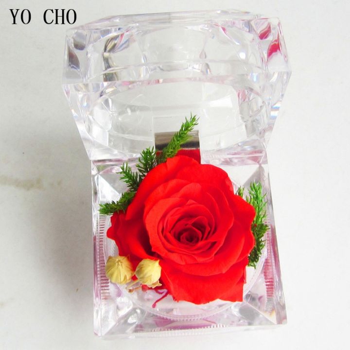ayiq-flower-shop-yo-cho-ดอกไม้ประดิษฐ์ตกแต่งสดที่เก็บรักษาไว้ดอกกุหลาบคริสตัลแหวนกล่องของที่ระลึกงานแต่งงานวาเลนไทน์ของขวัญวันเกิด
