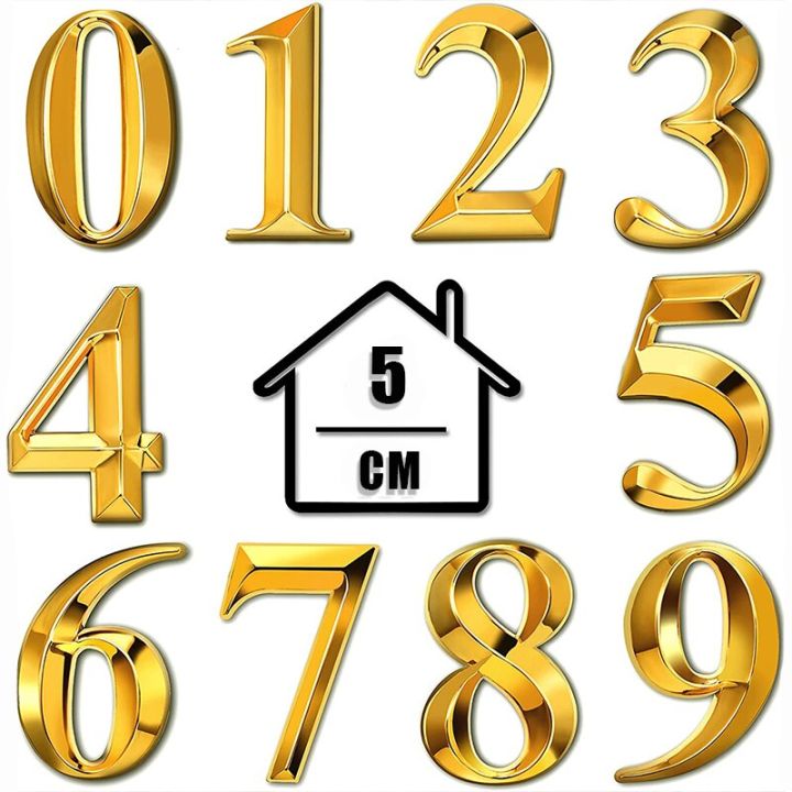 หมายเลขบ้าน5ซม-หมายเลขกล่องจดหมายที่ประตู3d-0-9ประตูบ้านมีกาวในตัวป้ายตัวเลขสติกเกอร์หมายเลขที่อยู่ถนนสำหรับบ้าน
