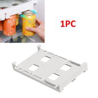 2PCS Refrigerator Organizer Drawer Pop Soda Can Dispenser Beverage Holder for Fridge Cabinets Clear Plastic Food Storage Rack