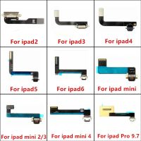 ขั้วต่อพอร์ตชาร์จ USB ปลั๊กด้านหลัง ซ็อกเก็ตแท่นชาร์จ Flex Cable Ribbon Repair Parts สําหรับ ipad mini Air 2 3 4 5