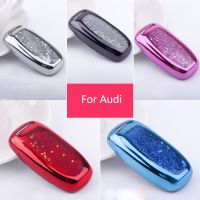 เคสกุญแจรถยนต์ TPU แบบนิ่มพวงกุญแจทรายรูปดาวปกสำหรับ Audi A6 A5 S8 S5 SQ5 A7 A8แบบ Quattro Q3 Q5 Q7 TT A3