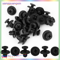 yangguangxin 50pcs พลาสติกติดรถคลิปยึดสีดำ Universal bumper Fender Fastener clips