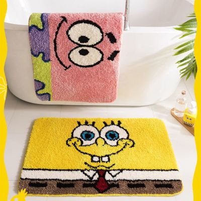 Kawaii SpongeBob SquarePants Patrick Star Cartoon Bathroom Door Mats Absorbent Non-slip Floor Mats Childrens Room Floor Mats