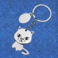 Movable Shaking Cat Keychain Pendant Metal Kitten Key Chain Keyring Pet Lovers Gift Key Chains