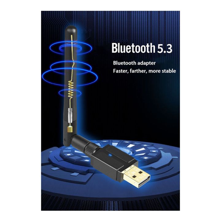 1-set-100m-external-antenna-usb-bluetooth-5-3-adapter-usb-bluetooth-transmitter-receiver-black