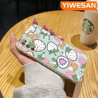 YIWESAN เคสสำหรับ Realme 7 Pro Narzo 20 Pro,เคสลายหมีสตรอเบอรี่บางเคสมือถือดีไซน์ใหม่ลายเคลือบผิวนิ่มกล้องฝาปิดเลนส์เต็มรูปแบบป้องกันการกระแทก