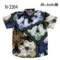 ?ส่งฟรี?เสื้อเชิ้ตชาย Mr-Junko ผ้านิ่มใส่สบายไม่ร้อน งานคุณภาพ พรีเมี่ยม ลายผ้าด้านหน้าต่อกัน N-3364