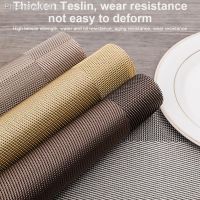 1pcs Non-slip Placemat Heat-resistant Placemat PVC Woven Washable Non-Slip Table Mat for Kitchen Dinning Table Various Colors