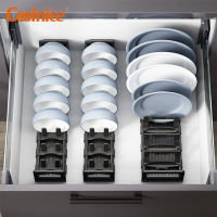 Adjustable Drawer Bowl Rack Detachable Large Capacity Drain Plate Storage Holder Kitchen Cabinet Dish Organizer Storage Rack