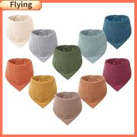 การงอกของฟันผ้ากันเปื้อนเด็กบินได้ชุดมารดา Cotton Bandana Bibs ปลอดภัยสีทึบทารกเอี๊ยมกันเปื้อน