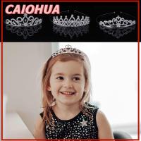 CAIOHUA เครื่องประดับผม สำหรับผู้หญิง ที่คาดผม มงกุฎเจ้าหญิงราชินี เครื่องประดับผมเจ้าสาว คริสตัล tiaras แต่งงาน พลอยเทียม