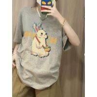 ✻♝ 61221 New Style Loose Pure Cotton Rabbit Print Short Sleeve T-Shirt