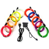 1M2M3M5M10M 5V USB Neon Light Dance Party Car Decor Light Neon LED Lamp Flexible EL Wire Rope Tube Waterproof LED Strip