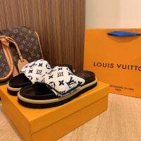 คุณภาพสูงเดิม L คลาสสิกวินเทจคู่รองเท้าแตะแบนตัวอักษร Velcro ขนมปังแบนรองเท้าแตะ