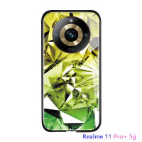 Casing Ponsel สำหรับ Realme 11 Pro 5G Realme 11 Pro + 5G Realme 11 5G Realme Narzo 60 5G OPPO Reno10 Pro + 5G Xiaomi Redmi 12แก้วเพชรหรูที่ส่องแสงเป็นเคสกระจกนิรภัยขอบนุ่มกันกระแทกกรอบหลัง