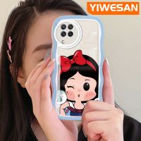 YIWESAN เคสปลอกสำหรับ Samsung Galaxy A22 4G A22 5G ลายการ์ตูนดีไซน์ใหม่สโนว์ไวท์น่ารักลายคลื่นสุดสร้างสรรค์เคสโทรศัพท์แบบใสซิลิโคนนิ่มป้องกันเลนส์กล้องเคสโปร่งใส