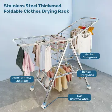 HOUZE - '2-Fold' & 'Menshar Gullwing QuickFold' Clothes Drying Airer Rack -  Laundry | Organizer | Towels