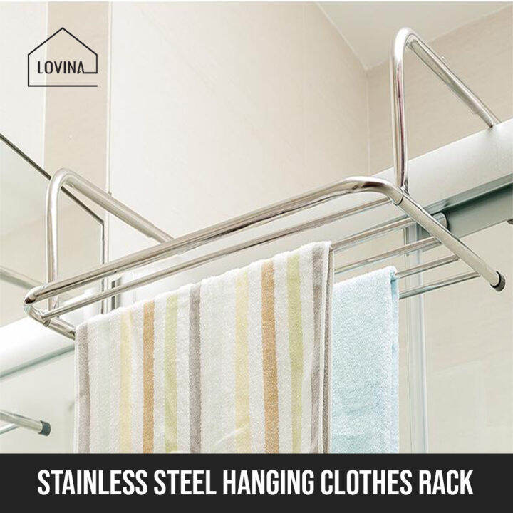 SG Stainless Steel Clothes Drying Foldable Rack Towel Laundry Kitchen