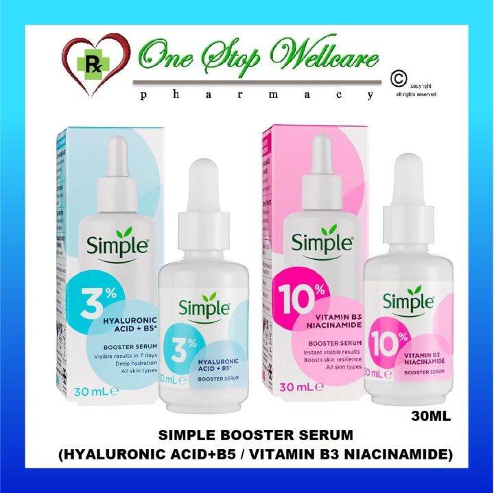SIMPLE BOOSTER SERUM (HYALURONIC ACID+B5 / VITAMIN B3 NIACINAMIDE) 30ML