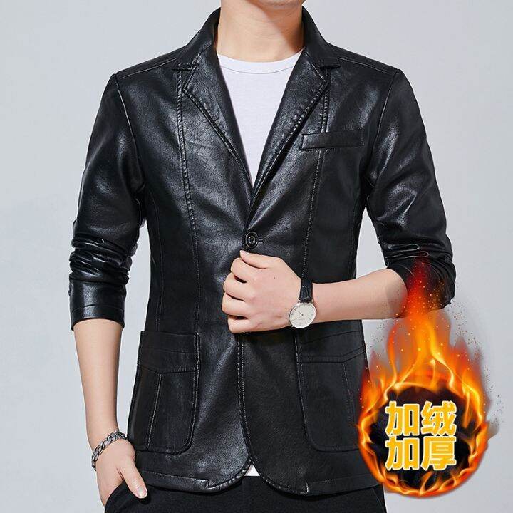 cod-leather-mens-spring-and-autumn-korean-style-trendy-slim-handsome-suit-jacket-flight-motorcycle-leather