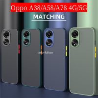 เคส A38 Oppo สำหรับ Oppo A38 2023 A 38 A58 A78 NFC OppoA78 4G 5G ชั้นกันกระแทกโทรศัพท์หรูหรา PC แข็งป้องกันเลนส์กล้องฝาครอบด้านหลังโปร่งใสเคลือบกันกระแทก