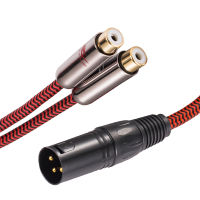 Audiophile พอร์ต XLR ตัวผู้สายออดิโอดูเอิ้ล RCA ผู้หญิงสำหรับเครื่องขยายเสียง2 RCA เป็น XLR 3 Pin สายเคเบิลหุ้มฉนวน1M 2M 3M 5M 8M 10M