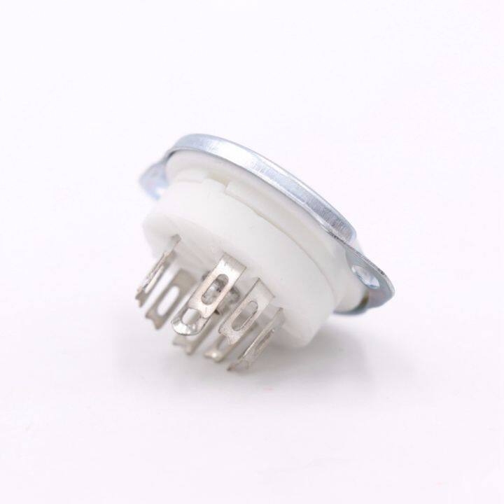 10-pcs-chassis-mount-9pin-ceramic-vacuum-tube-socket-base-for-12ax7-ef86-6922-el84-6dj8-12au7-12at7-hifi-audio-guitar-tube-amp