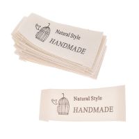 50pcs/pack Handmade Washable Cloth Woven Sewing Craft Labels DIY Colthes Bags Shoes Tags Decoration Accessories Stickers Labels