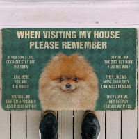 3D โปรดจำไว้ว่า Pomeranian Dogs House Rules พรมเช็ดเท้าประตูกันลื่นพรมปูพื้น Decor Porch พรมเช็ดเท้า