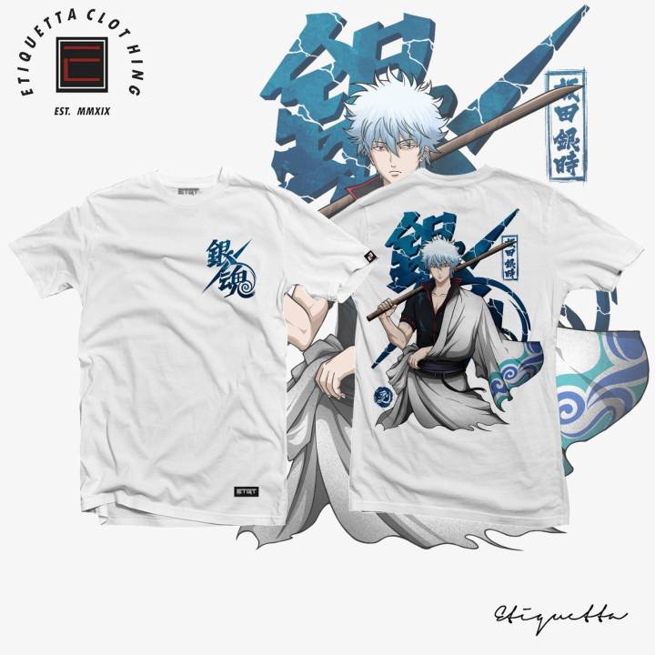 Anime Shirt Unisex Etiquetta Co Gintama Sakata Gintoki V2 Lazada Ph 6813