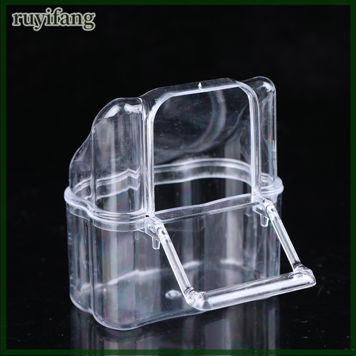 ruyifang-ถ้วยน้ำพลาสติกใสสำหรับใส่อาหารรูปนกแก้วกล่องให้น้ำสะอาดแบบซิลิโคน