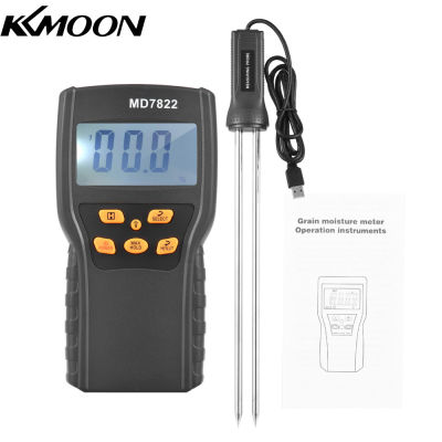 KKmoon Grain เครื่องวัดความชื้น LCD Digital Wheat Paddy Rice & Corn Meter Grain Moisture Meter Water Content Analyzer -10 ~ 60 °C Temperature Tester Humidity Tester Measuring 2% ~ 30% Water Content Analyzer With 12-Inch Super Long โพรบสำหรับข้าวโพดข้าวข้า