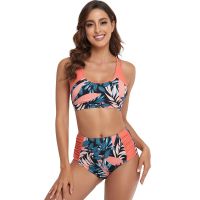 Bikini Sexy High Waist Pleated Womens Swimsuit Large Bikini