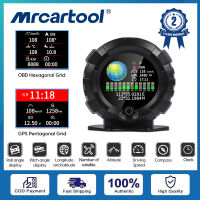 MRCARTOOL M96 รถ OBD2 GPS HUD 4X4 Inclinometer ดิจิตอล การแสดงความเร็วและระดับความสูงในการขับขี่มาตรวัดความเร็ว