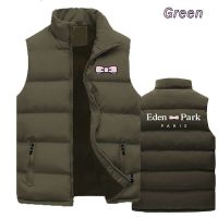 Men Autumn and Winter Fashion Eden Paris Logo Print Sleeveless Jacket Man Warm and Windproof Down Vest(4 Colors) M-4XL