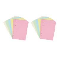 A5 Colorful 6-Hole Punched Ruled Refills Inserts for Organizer Binder, 5-Color Loose Leaf Planner Filler Paper,100Sheets