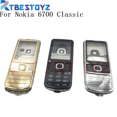 Rtbestoyz เคสครอบเต็มรูปแบบแป้นพิมพ์ภาษาอังกฤษรัสเซียสีดำเงินทองสำหรับ Nokia 6700 6700c คลาสสิก