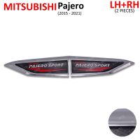 ครอบแก้ม ครอบแก้มข้างประตู 2 ชิ้น สีโครเมียม,เครฟล่าดำ สำหรับ Mitsubishi Pajero ปี 2015-2021