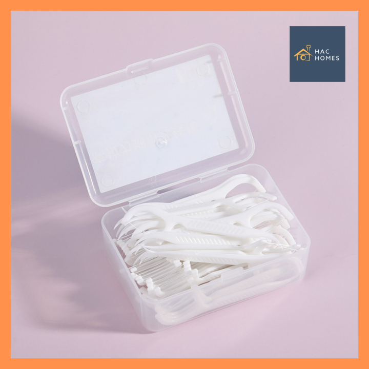 HAC HOMES 50Pcs Dental Floss Flosser Picks Toothpicks Teeth Stick Tooth