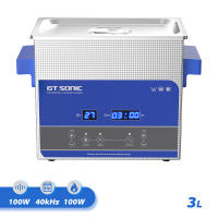 GTSONIC R3 Ultrasonic Cleaner 3L 100W hrc≤40 kHz Digital Display Heating Degas Ultrasonic Bath with Basket