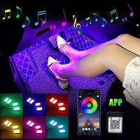 ▦﹉ chenhuifang Foot Ambient Interior Atmosphere Led Lights Rgb Lamp Usb App Car Accessories