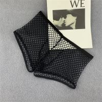 Large Hole Transparent Boxers for Men Low Waist Stretch Mesh Underwear Breathable Solid Panties Shorts Pipe Fittings Accessories