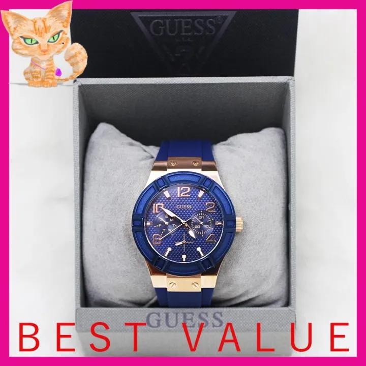 Guess U0571L1 Iconic Sporty Multifunction Women Blue/Rose Gold Watch |  Lazada