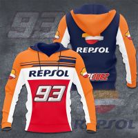 (in stock) Marc Marquez 93 Repsol Honda MotoGP Racing MM93 Mens Hoodie Spring and Autumn 3D (free nick name and logo)